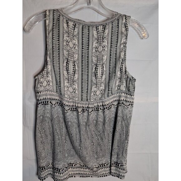 Anthropologie Akemi & Kin Geometric Babydoll Tank Top Sz S Y2K 90s Look Modal - Picture 3 of 8